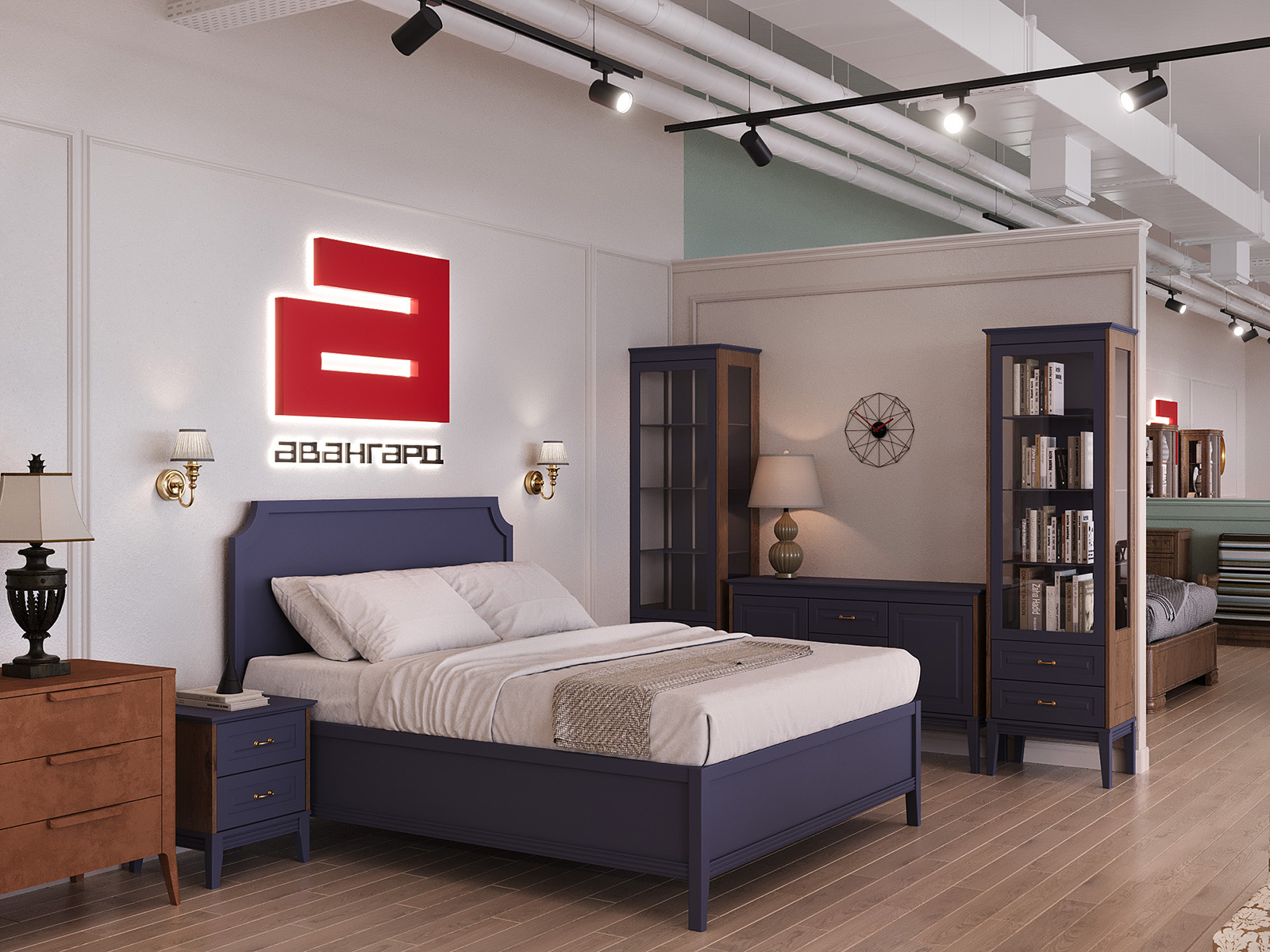 3D визуализация интерьера мебельного салона Авангард